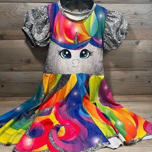 Unicorn rainbow twirl Dress size 4/5